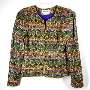 Maggie London Silk Asian Style Blazer 8